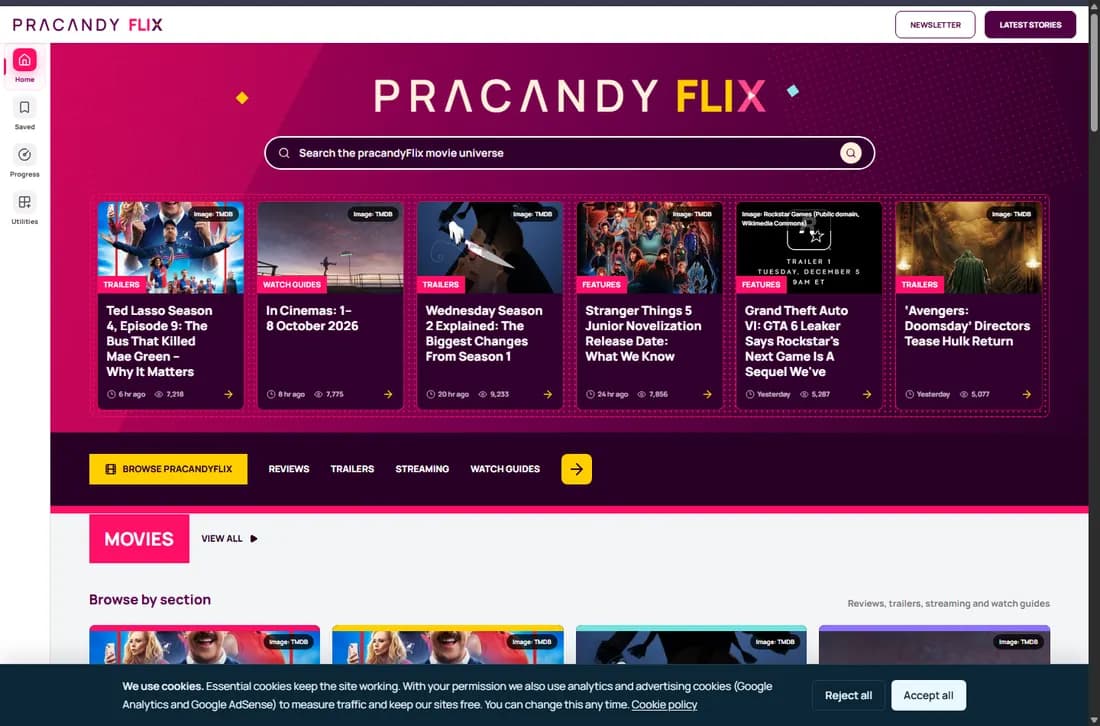 PracandyFlix website
