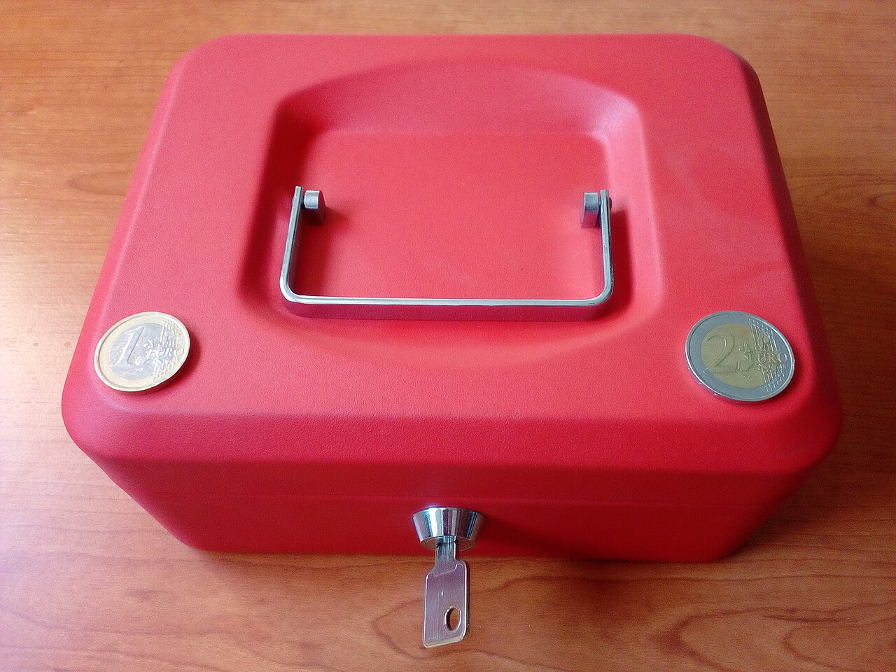 Small red safe (cash money box)